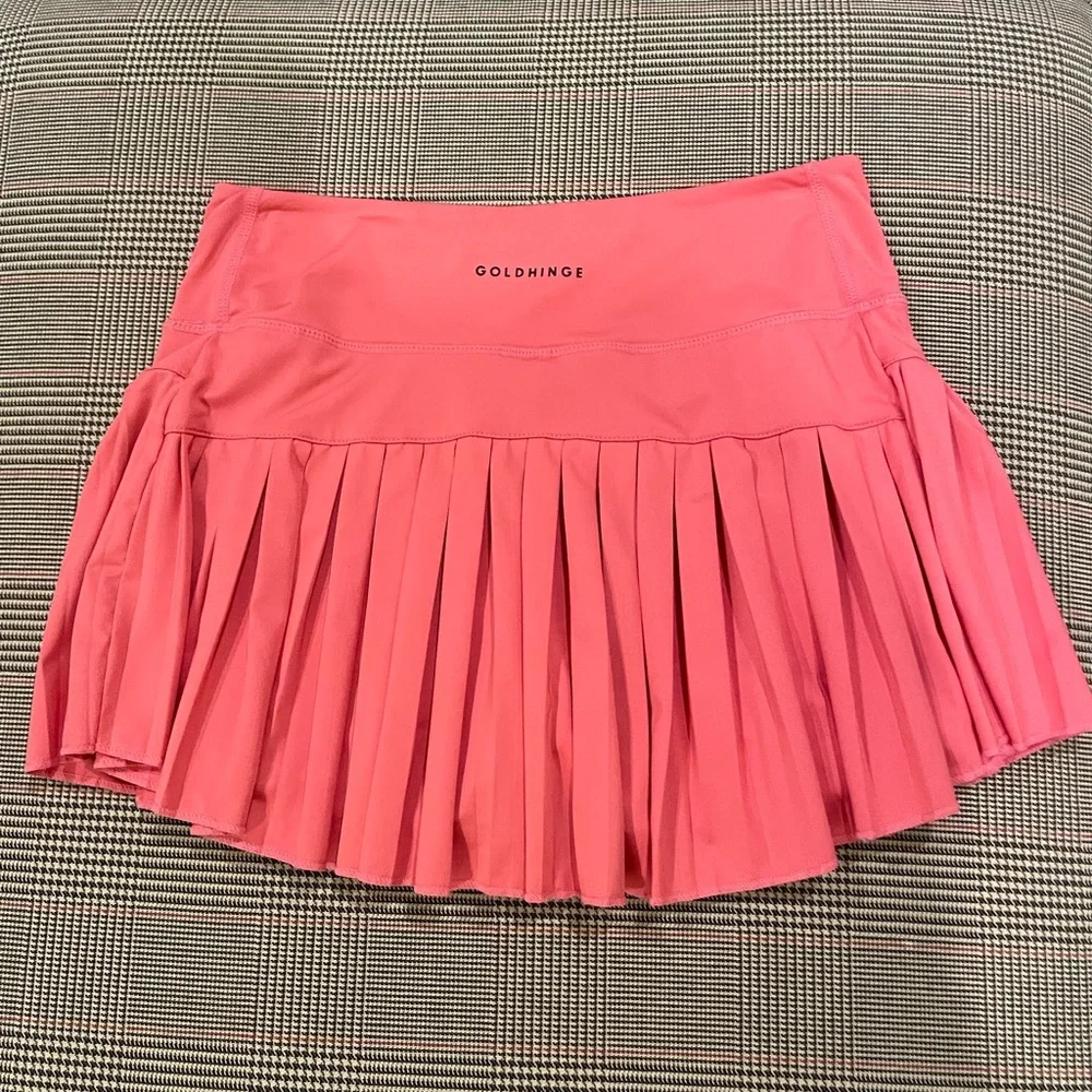 Goldhinge Women's Pink Pleated Mini Skirt - Picture 1 of 2